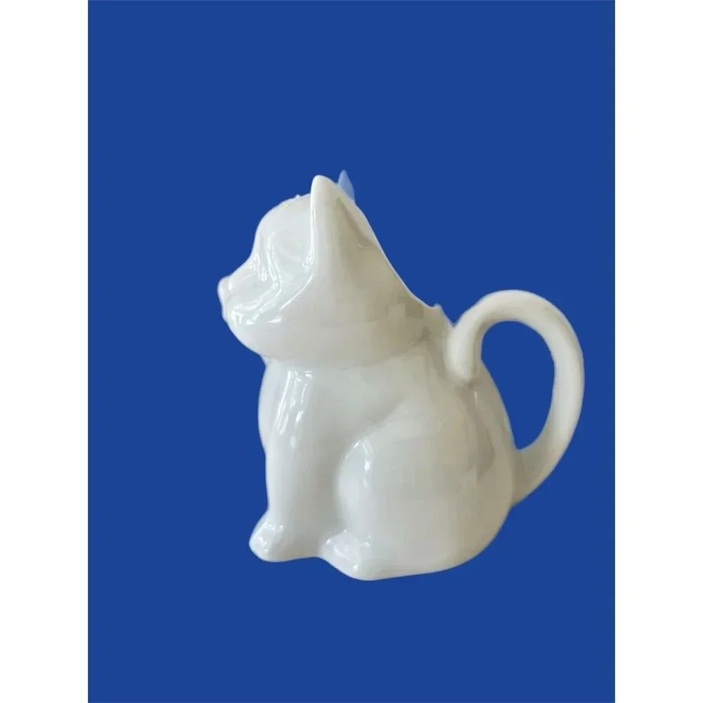 VTG Kitty Cat Creamer Pitcher White Ceramic Small Tea Pot By HIC Japan